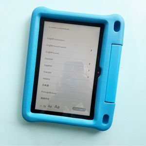 Amazon fire 8 kid tablet with blue cover